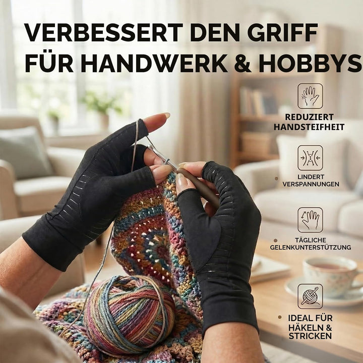2 Paar Arthrose Handschuhe mit Kupfer,Fingerlose Kompressionshandschuhe,Arthriti Gaming Handschuhe f
