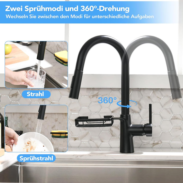 Wasserhahn Küche Küchenarmatur mit ausziehbarer Brause Spültischarmatur ausziehbarer Wasserhahn mit
