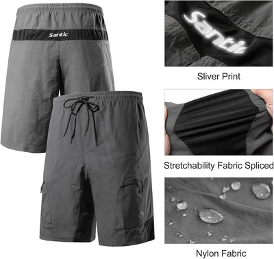 Santic Radlerhose für Herren, Radlerhose, MTB, Rennrad, mit gepolstertem Höschen, für Herren – Boden
