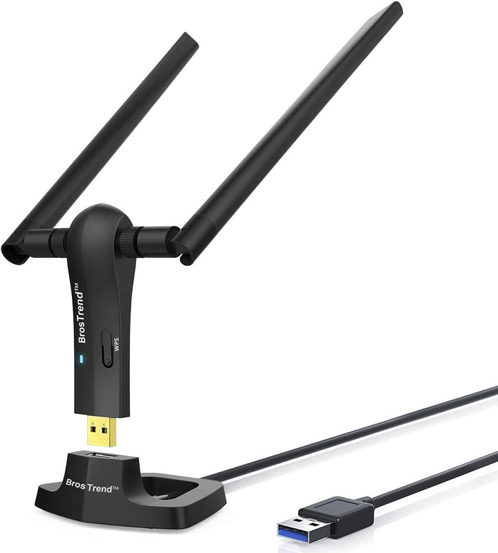BrosTrend AC1200 USB WLAN Stick, WiFi Adapter für Desktop Laptop PC mit Windows 11/10 /8/7 hohe Reic
