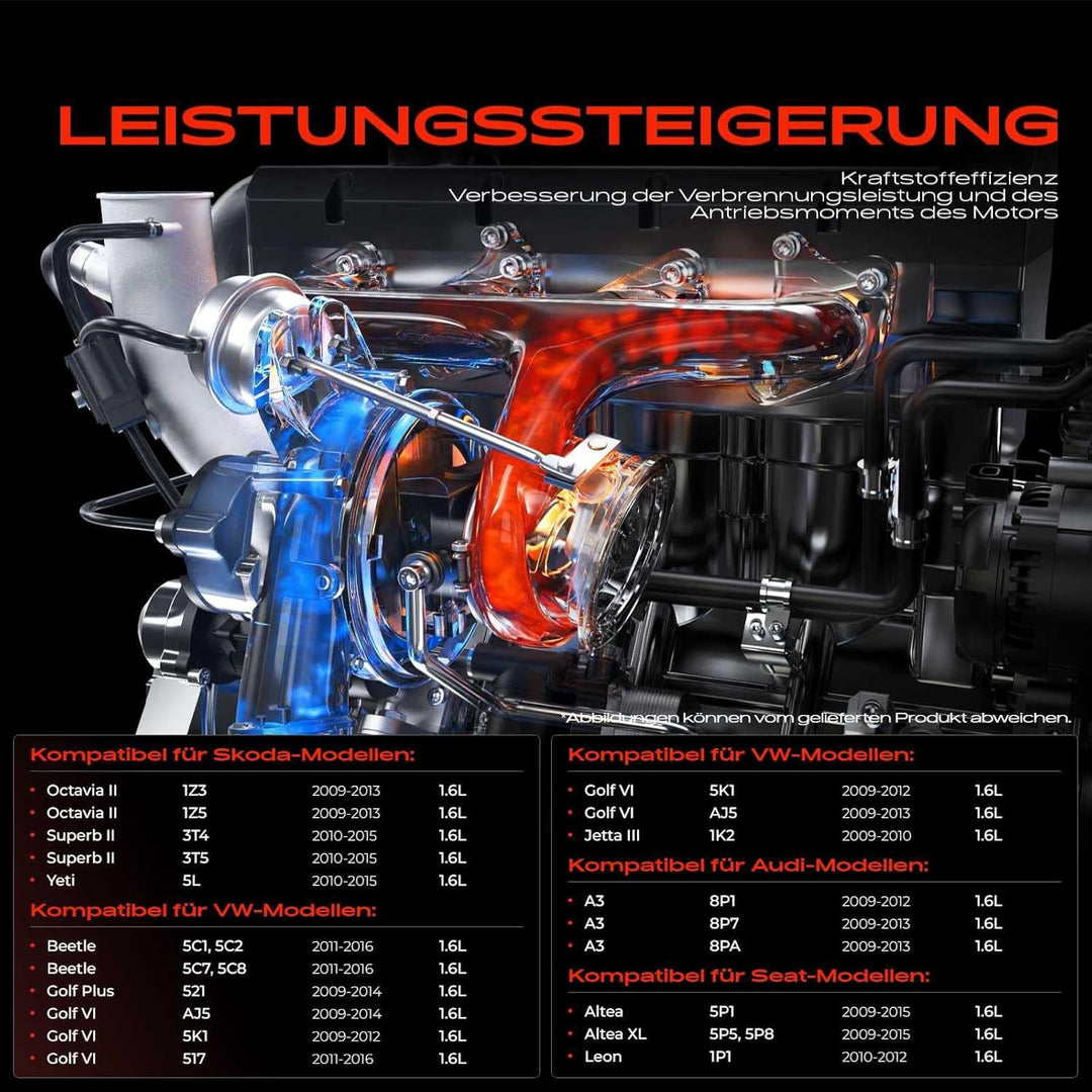 Frankberg Turbolader Kompatibel mit A3 2009-2013 Octavia 2009-2013 Golf 2009-2016 P.a.s.s.a.t 2009-2