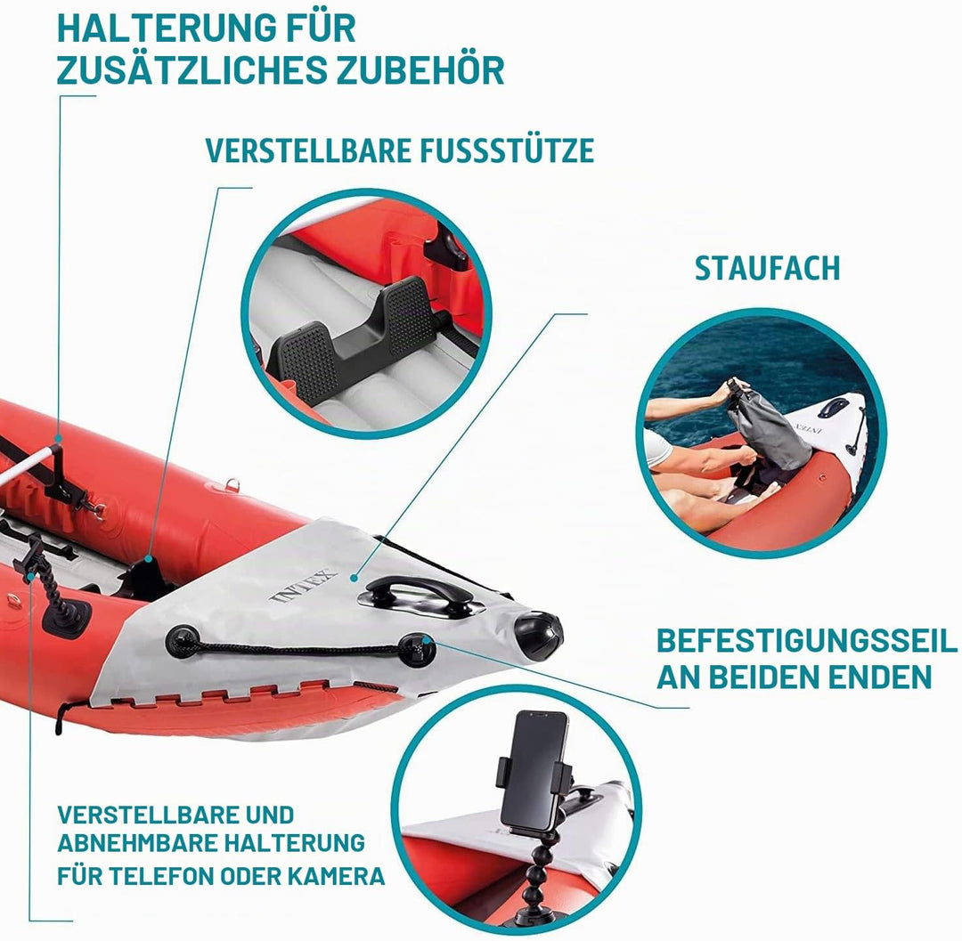 Intex - Aufblasbarer Kajak K2 Excursion Pro Kajak, K2 Excursion Pro Kajak