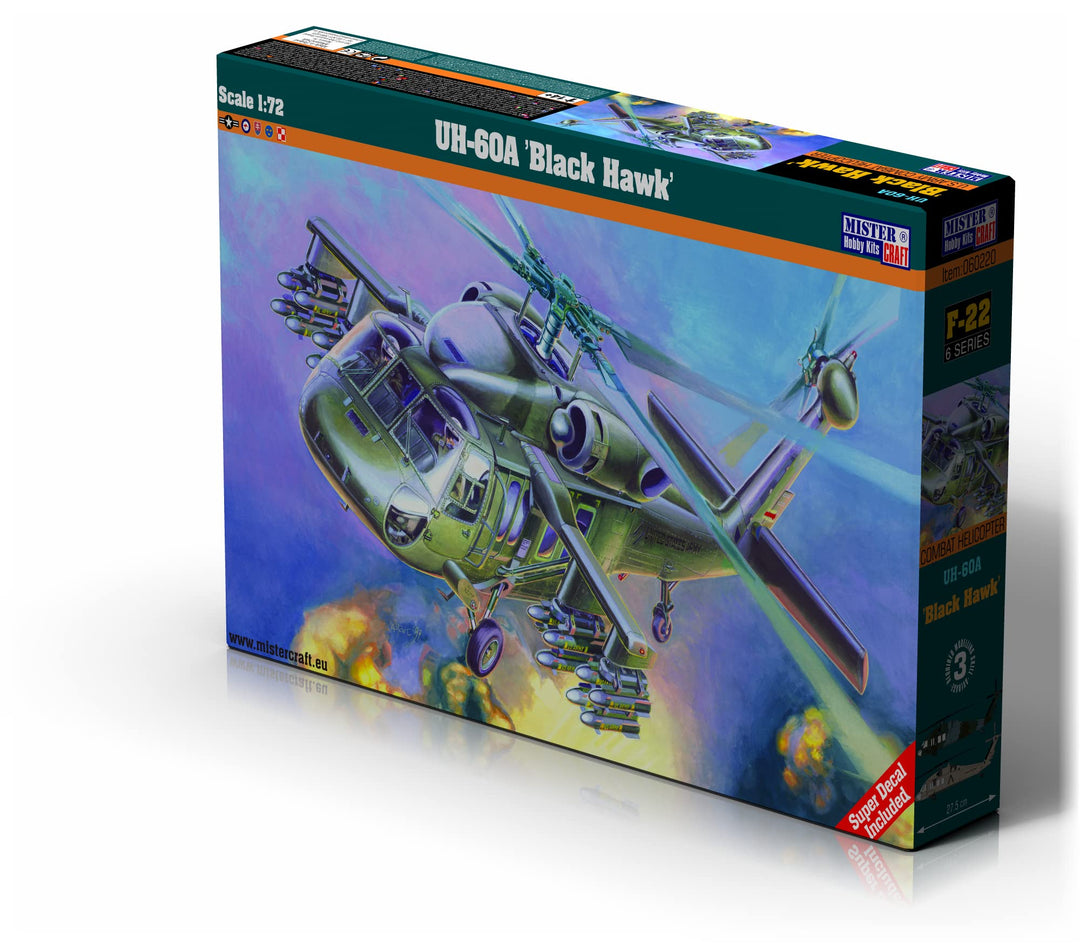 MISTER CRAFT HOBBY KITS Mistercraft Modellbausatz UH-60 A Black Hawk Massstab 1:72 Plastikbausatz, B