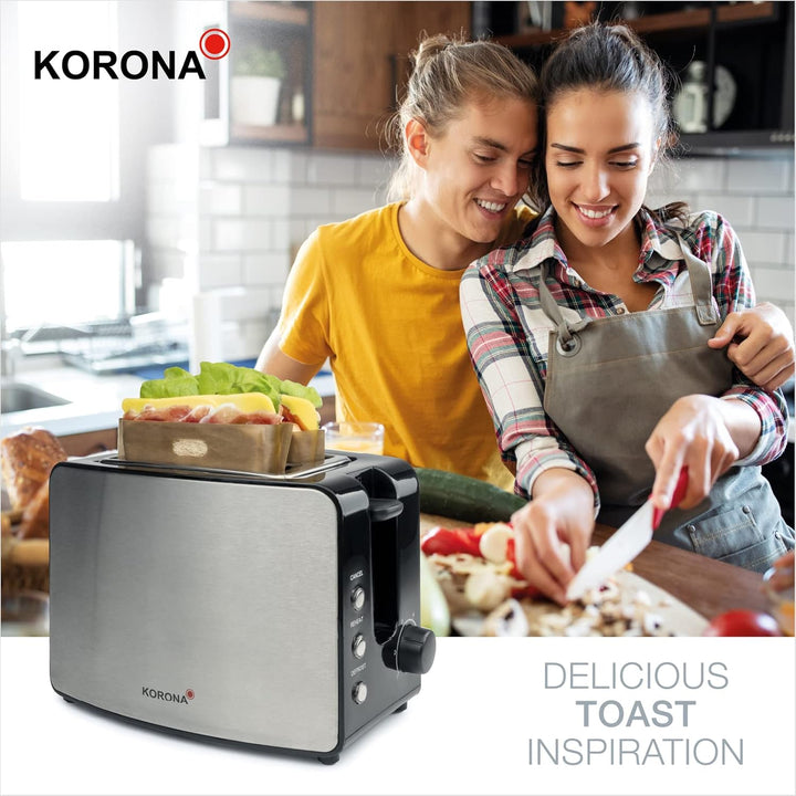 Korona 21250 Doppelschlitztoaster | Extra grosse Röstschlitze für American Sandwichtoasts | 4 wieder