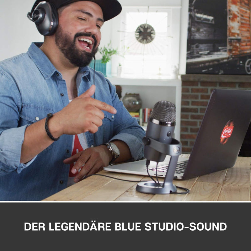 Blue Microphones Yeti Nano Premium USB-Kondensatormikrofon, Mit Blue VO!CE Vocal Effekten, Kompakte