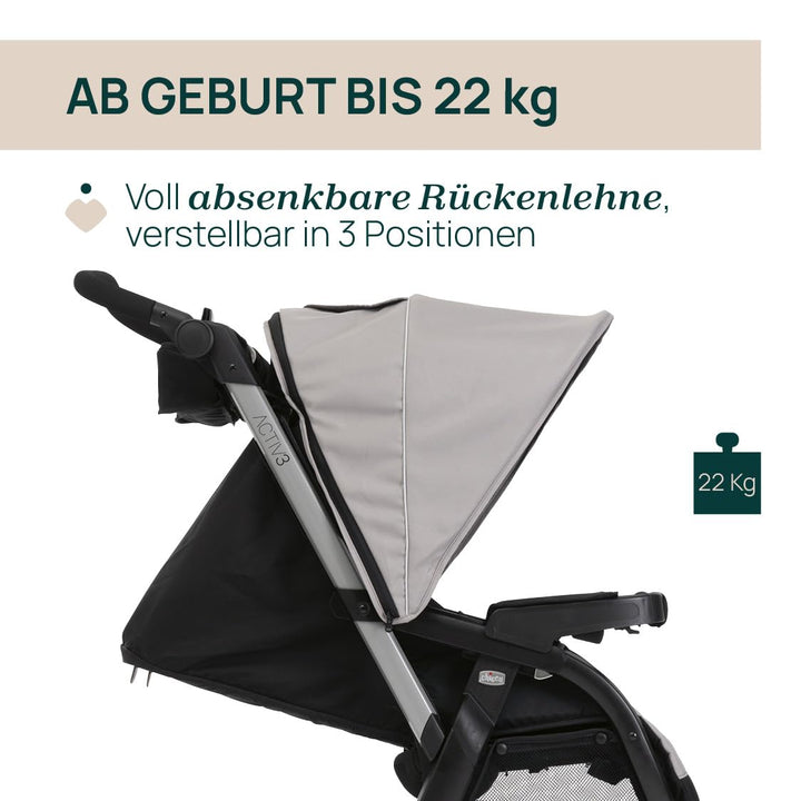 Chicco Activ3 Kinderwagen mit 3 Rädern, funktional und leicht zu steuern auf allen Untergründen, bre