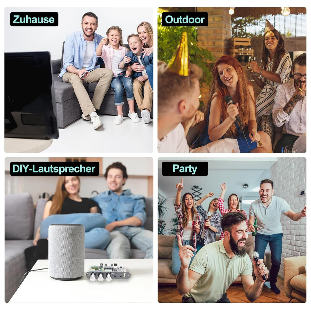 Bluetooth 5.3 Mono Verstärker Board Modul, 100W Audioverstärker mit Echo & EQ-Regelung, TWS-Pairing