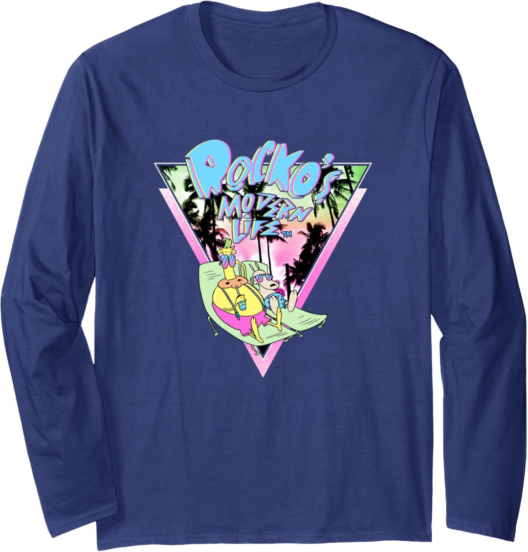 Rocko's Modern Life Tanning Retro Palm Trees Langarmshirt