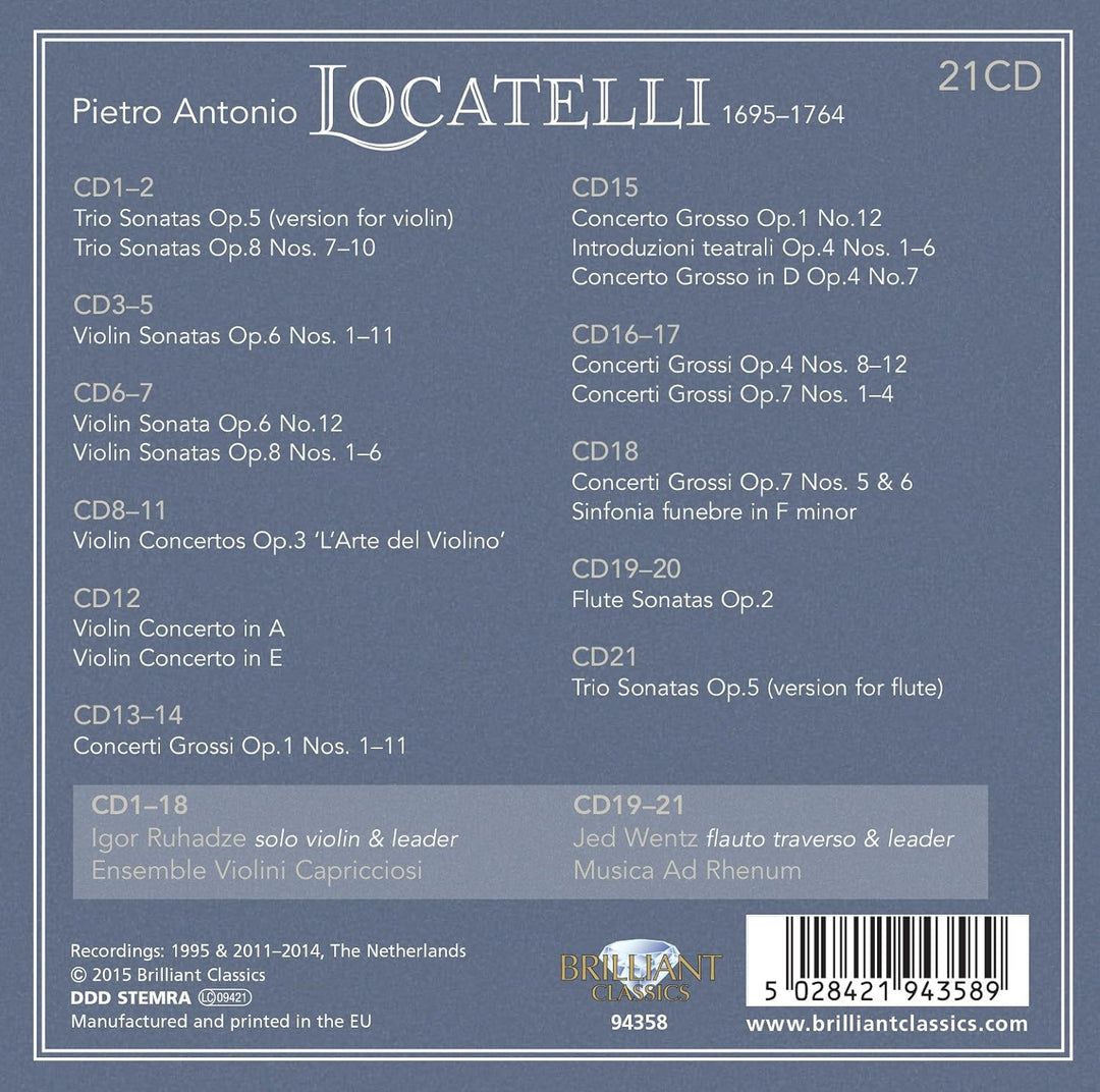 Locatelli-Complete Edition, Audio-CD