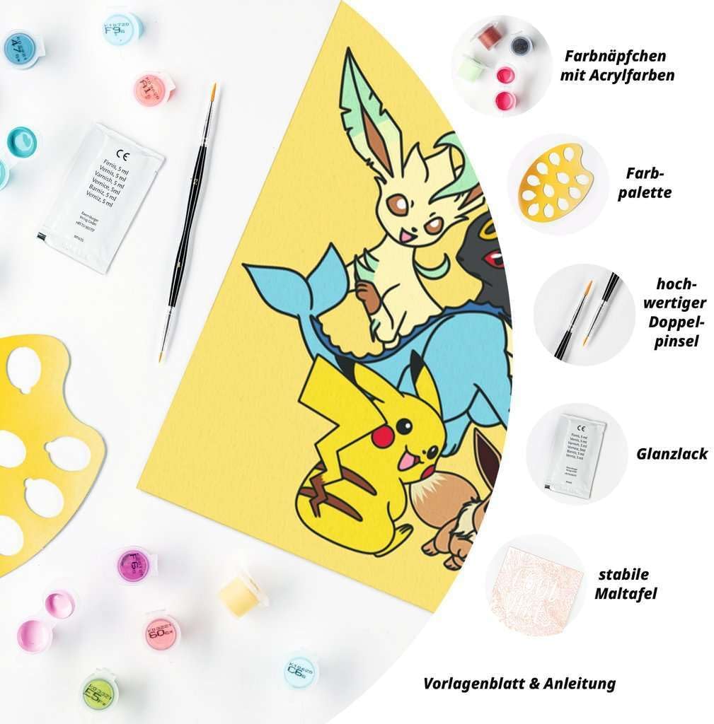 Ravensburger CreArt 25897 - Eevee Evolutions - Malen nach Zahlen Erwachsene, DIY Malset mit Pinsel u