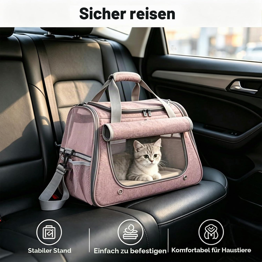 Katzentransportbox, Hundebox Faltbar für Katzen und kleine Hunde, Transportbox Katze für Reisen und