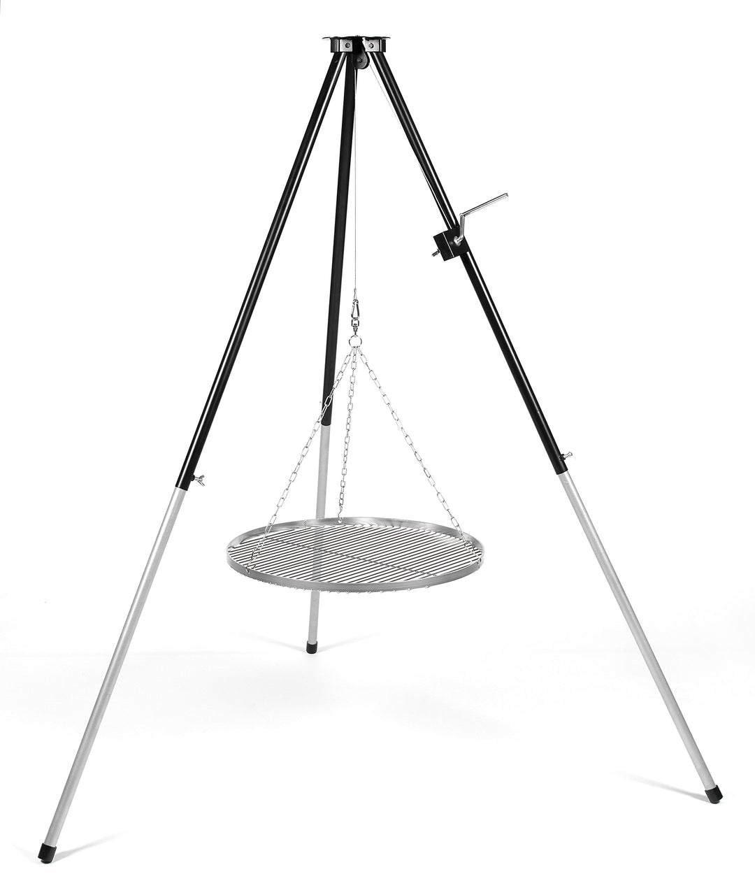 DREIBEIN SCHWENKGRILL mit Kurbel und EDELSTAHL GRILLROST 50 cm mit TASCHE