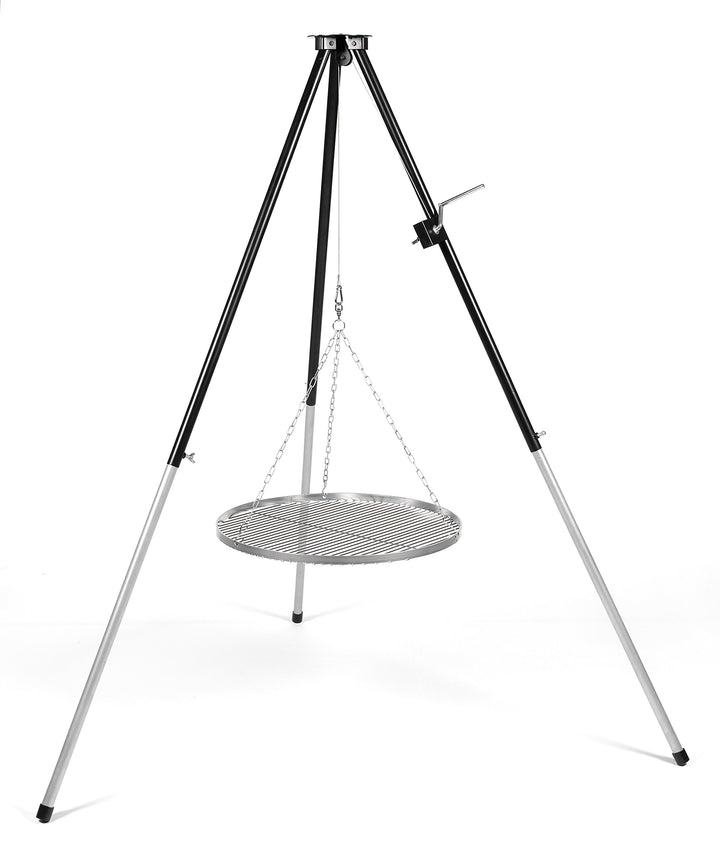 DREIBEIN SCHWENKGRILL mit Kurbel und EDELSTAHL GRILLROST 50 cm mit TASCHE