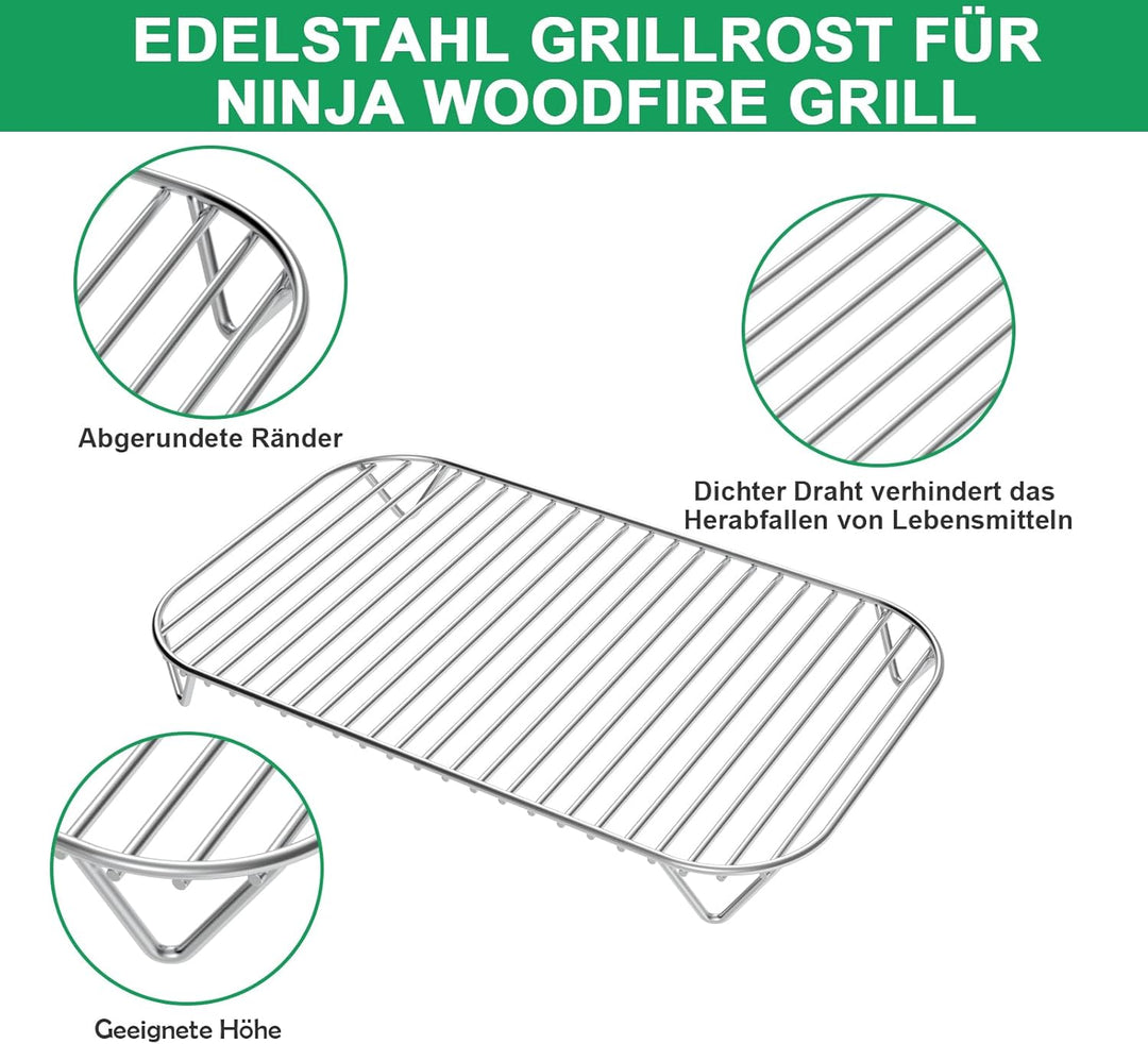 WELL GRILL Flache Grillplatte und Grillrost für Ninja Woodfire OG701EU Serie, Plancha Grillplatte &