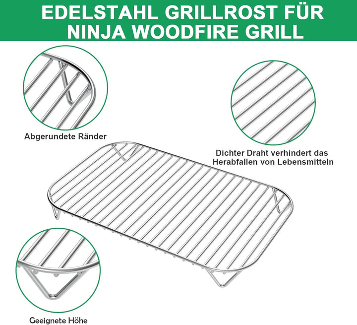 WELL GRILL Flache Grillplatte und Grillrost für Ninja Woodfire OG701EU Serie, Plancha Grillplatte &