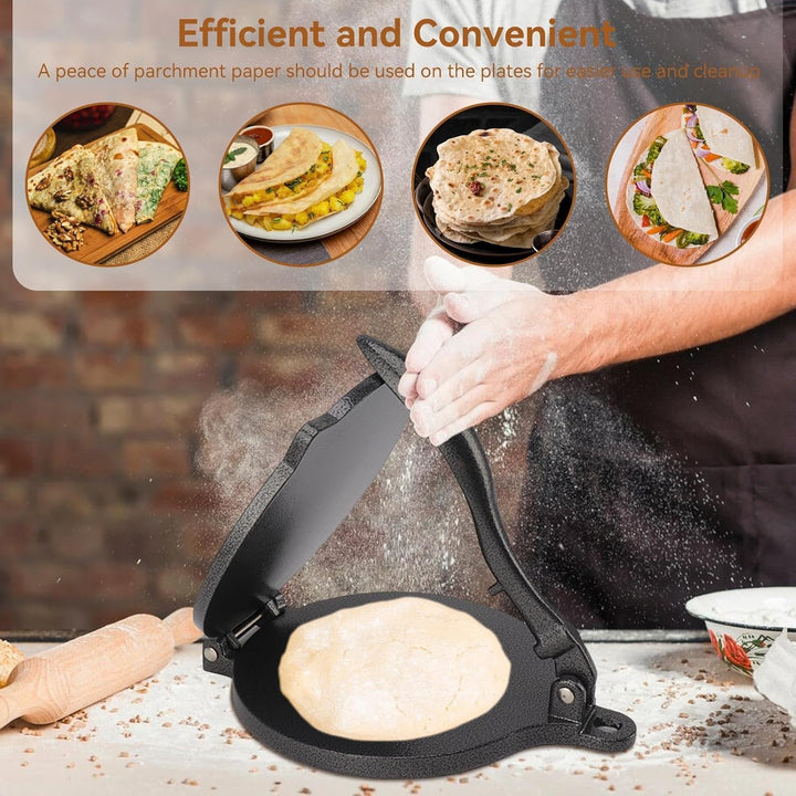 Tortilla-Presse, Tortilla-Maker, Manuelle Roti-Maker-Teigpresse, Quesadilla-Maker, Aluminiumlegierun