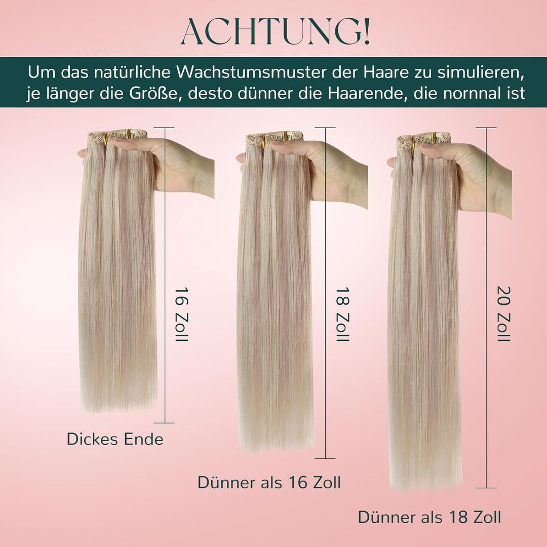 Easyouth Echthaar Extensions Clip in Blond Haarverlangerung Clip Echthaar Remy 22 Zoll 120g Clip in
