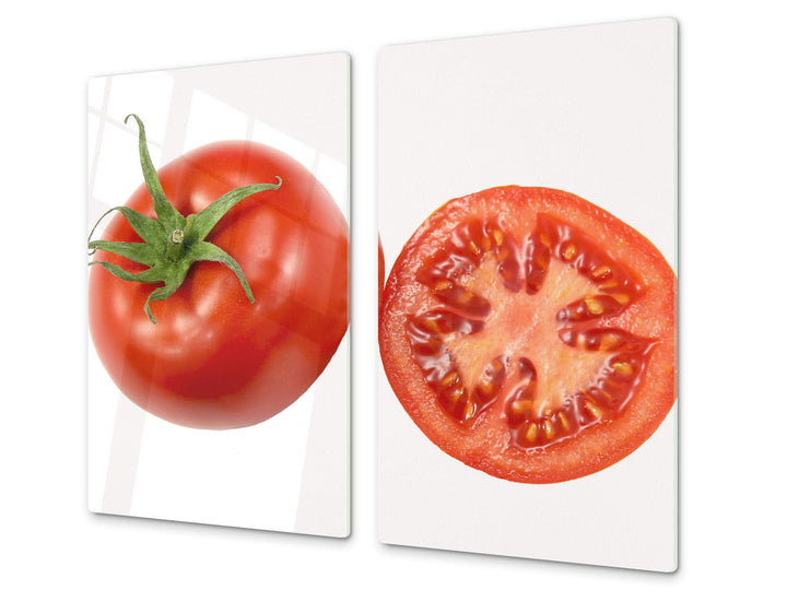 Küchenbrett aus Hartglas und Induktionskochplattenabdeckung – Schneideplatten SINGLE mit 60 x 52 cm