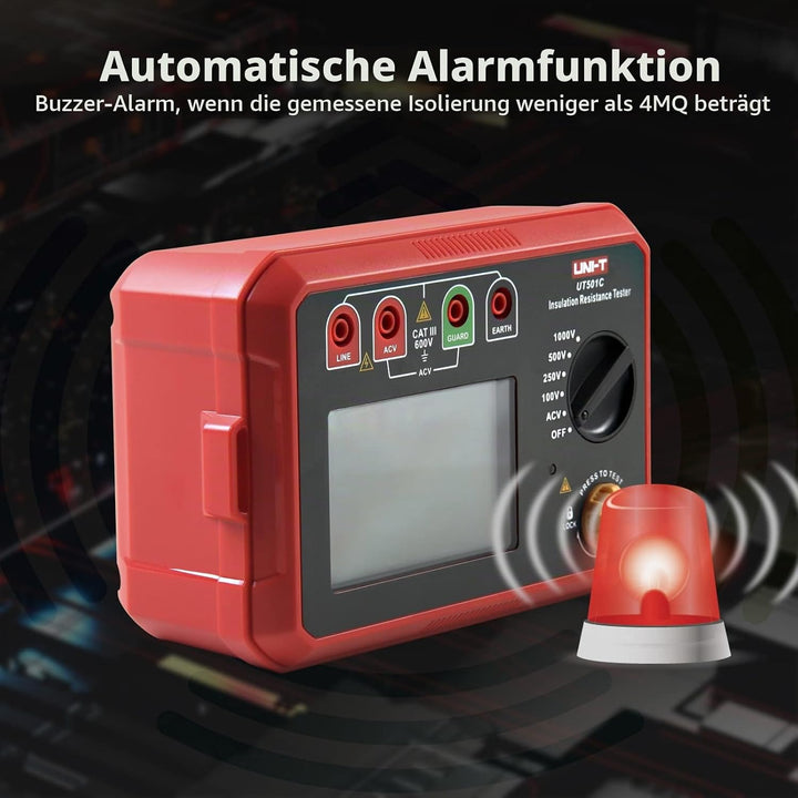 UNI-T UT501C Isolationswiderstandsmessgerät 1000V 5GΩ Isolierung Widerstand Tester, Digitale Megohmm