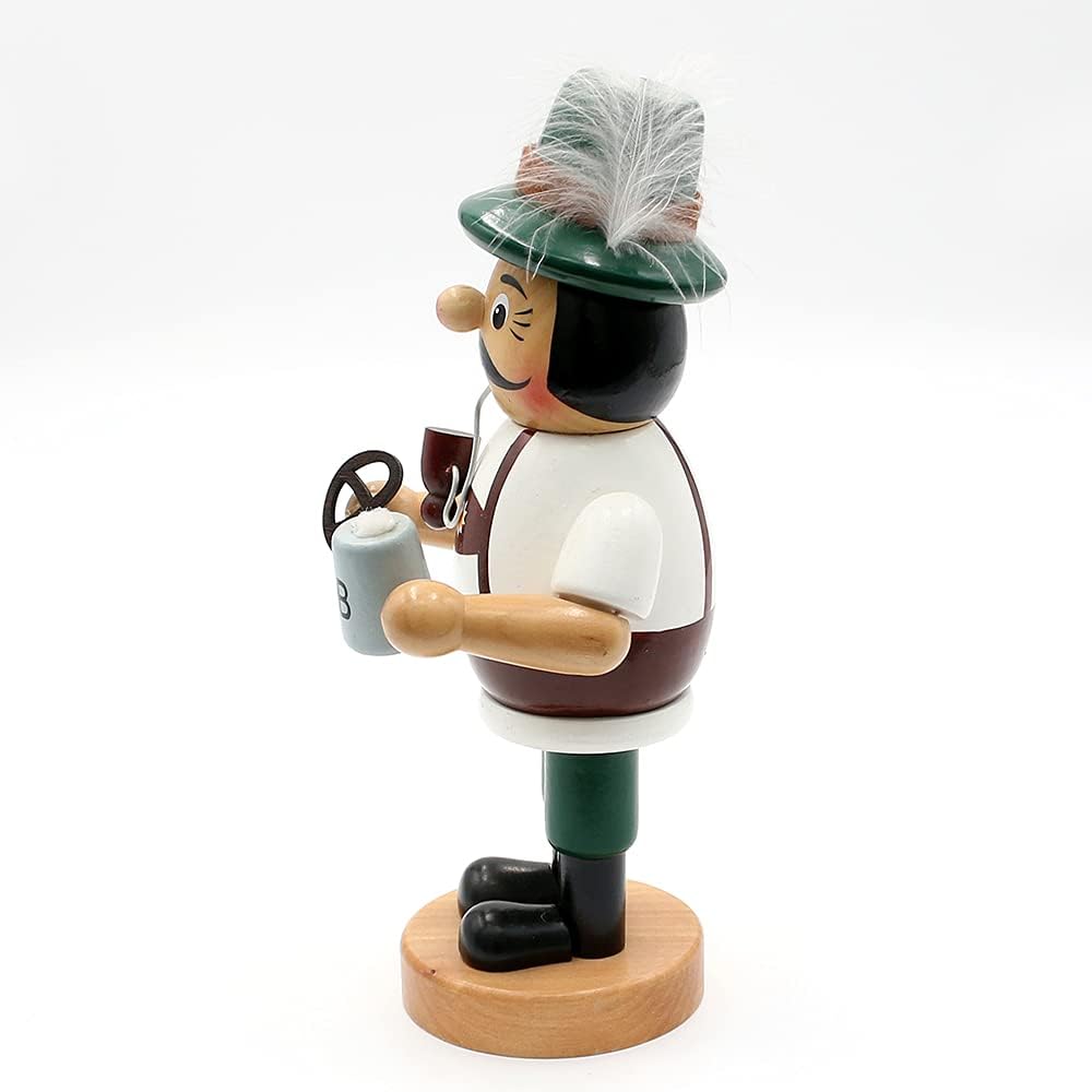 Dekohelden24 Lustiger Räuchermann als Bayer mit Brezel und Bier, ca. 24 cm, 24 cm