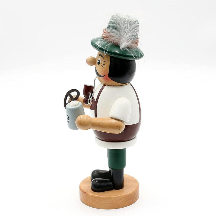 Dekohelden24 Lustiger Räuchermann als Bayer mit Brezel und Bier, ca. 24 cm, 24 cm