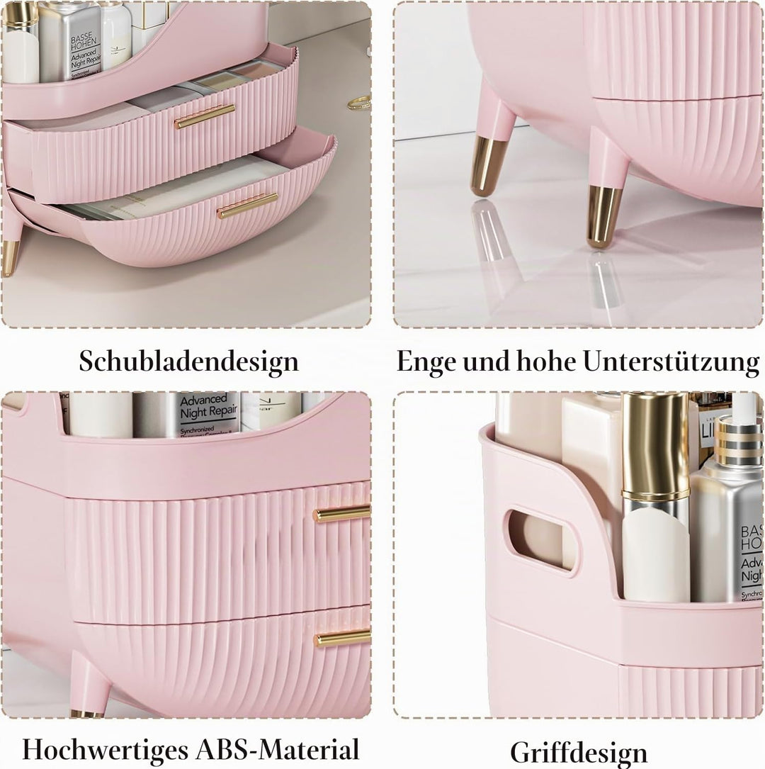 Kousee Makeup-Organizer mit Schubladen, Hautpflege-Organizer für Vanity, Aufbewahrungsbox mit Griff,