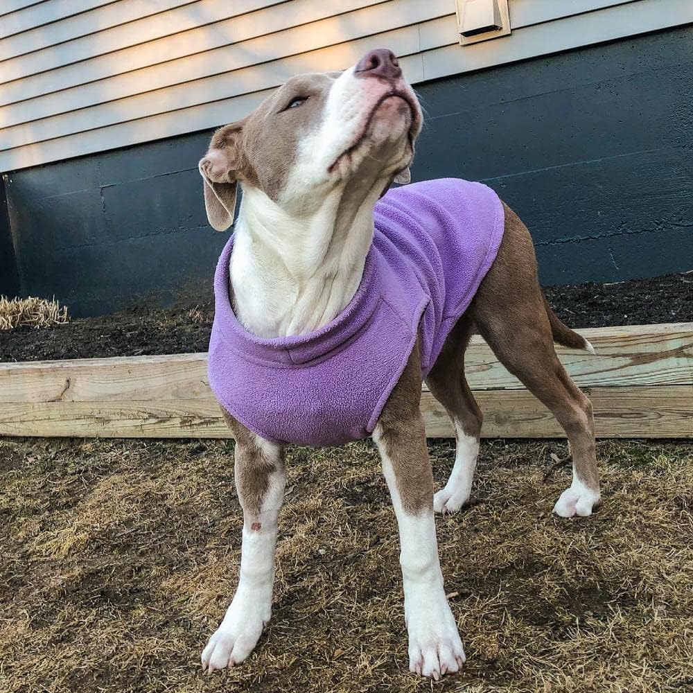 Gooby - Stretch Fleece Weste Pullover Fleece Weste Jacke Sweater für Hunde, Lavendel, Grösse L laven