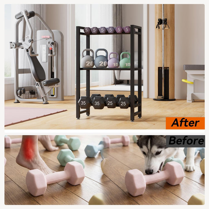 IBUYKE Hantelständer, Verstellbares Hantelgestell für Home Gym, Platzsparender Gewichtsständer 300LB
