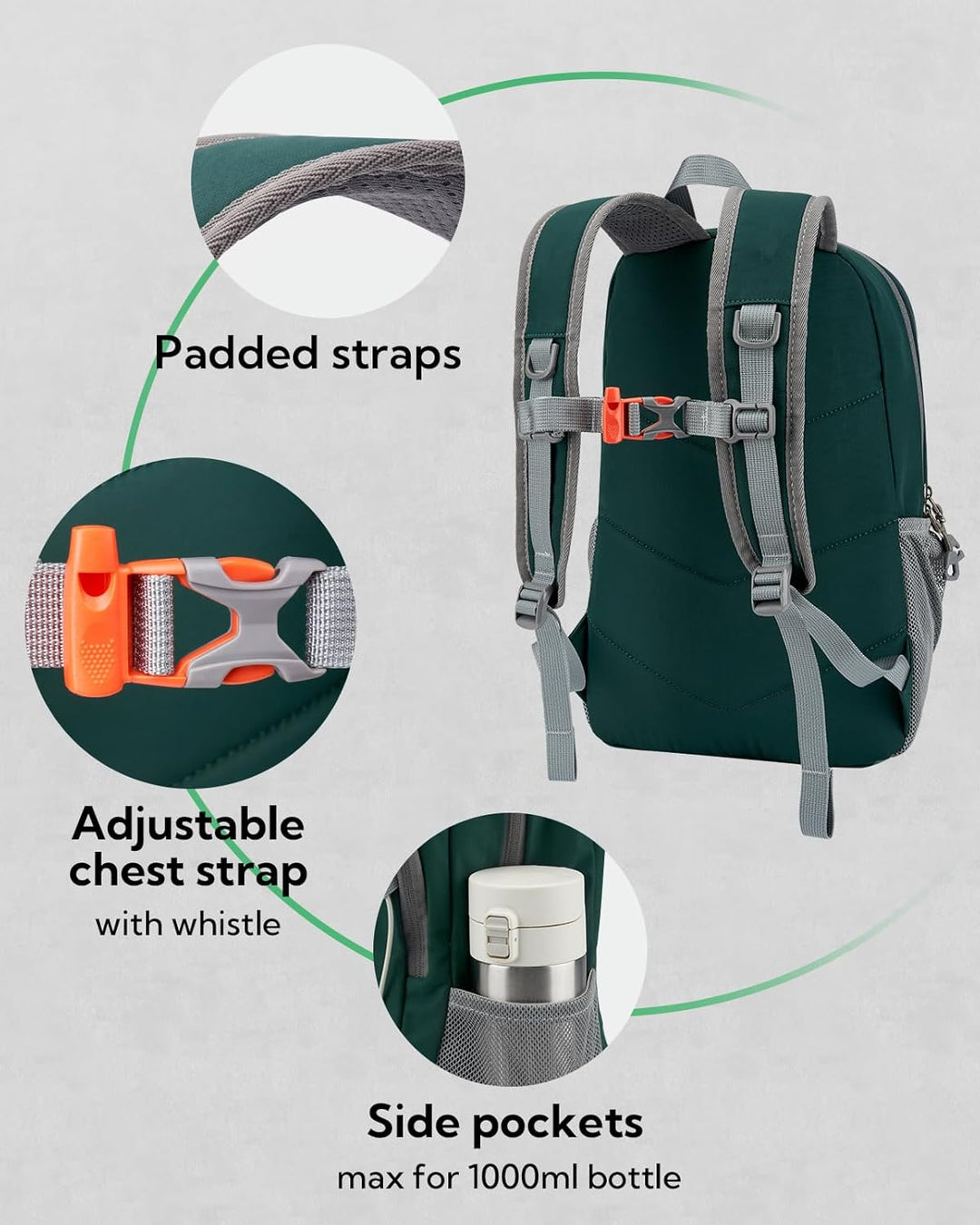 WATERFLY Rucksack Klein Wanderrucksack 12L: Leicht Tagesrucksack Mini Sport Backpack Outdoor Daypack