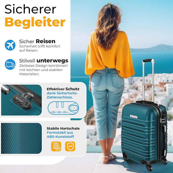 KESSER® Reisekoffer 120L Grosser Hartschalen Koffer Inkl. Kofferwaage + Gepäckanhänger | Trolley Gep