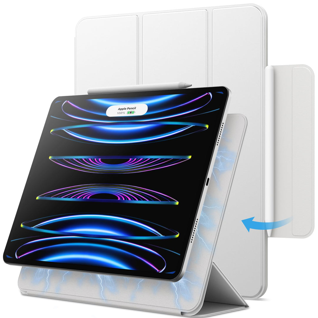 JETech Magnetische Hülle für iPad Pro 12,9 Zoll 2022/2021/2020/2018 (6./5./4./3. Generation), Pencil