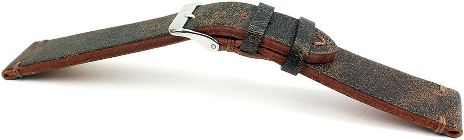 Sulla 20 mm Vintage Leder Uhrenarmband Handgemacht in Deutschland Retro Look Braun