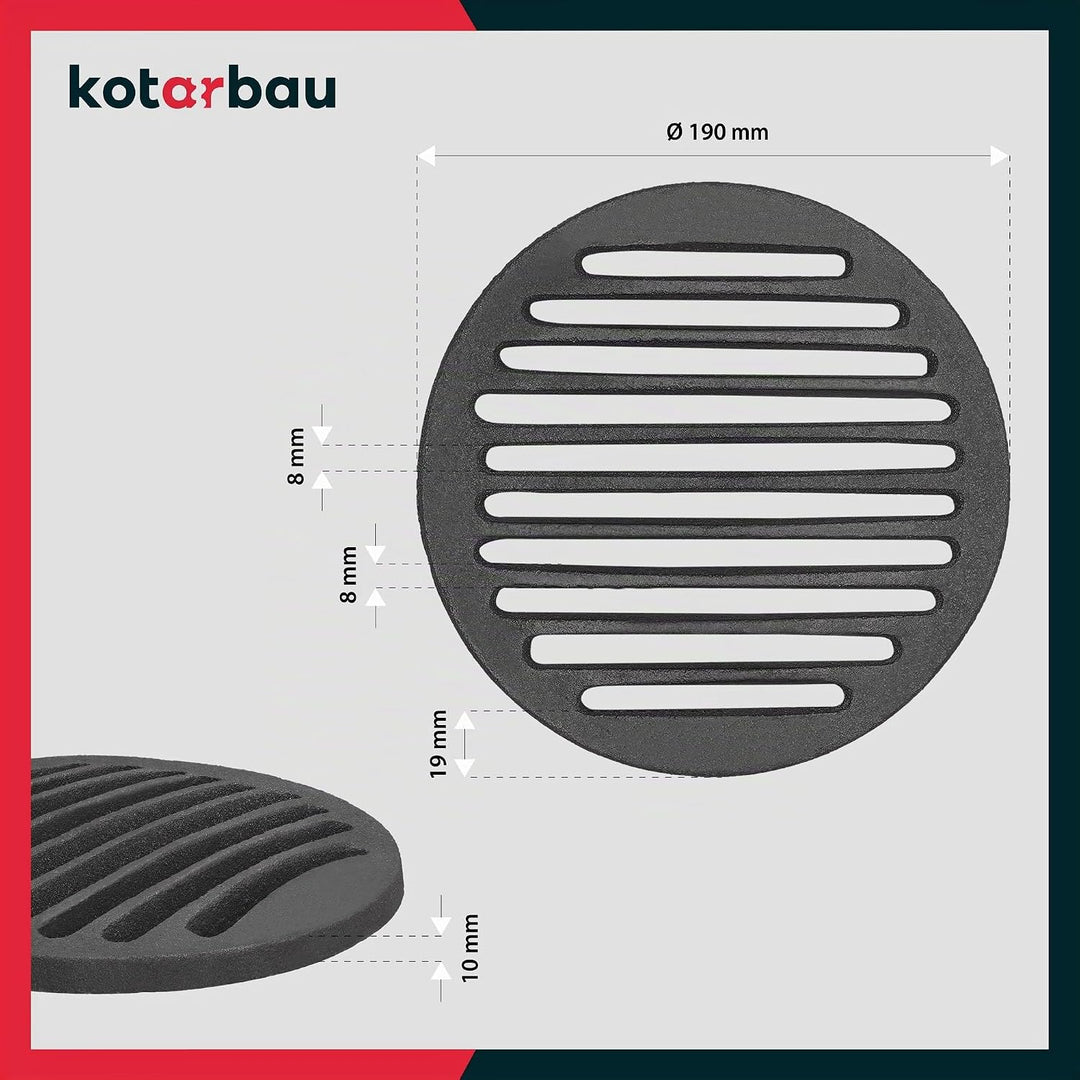 KOTARBAU Kaminrost Ø 19 cm Rundrost Ascherost Kaminofen Tafelrost Rost Ofengitter Kamin Ersatzteile