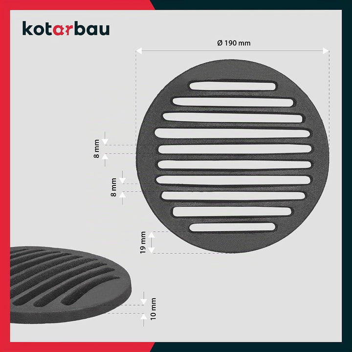 KOTARBAU Kaminrost Ø 19 cm Rundrost Ascherost Kaminofen Tafelrost Rost Ofengitter Kamin Ersatzteile