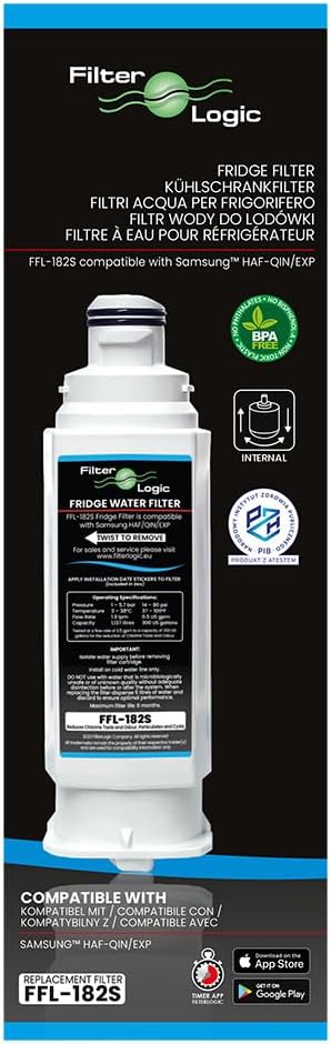 FilterLogic FFL-182S | Wasserfilter kompatibel mit Samsung HAF-QIN, HAF-QIN/EXP, DA97-17376B für DA9