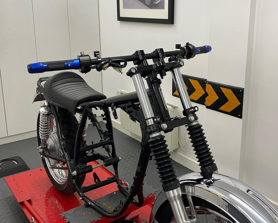 Motorrad Griffe & Stange Enden Für 22mm Stangen - Blau - Eloxiertes Aluminium