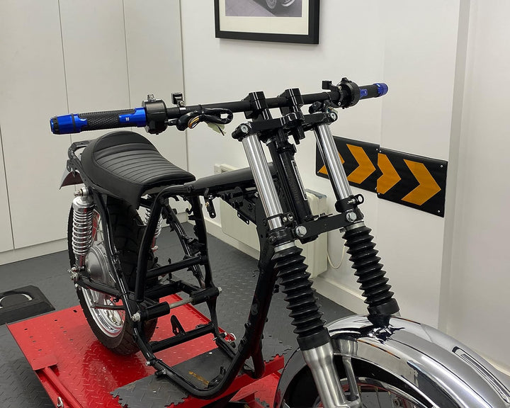 Motorrad Griffe & Stange Enden Für 22mm Stangen - Blau - Eloxiertes Aluminium