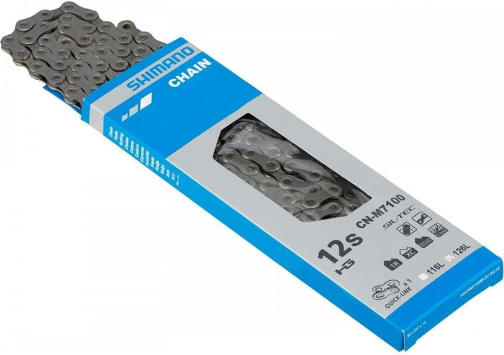 Shimano Unisex – Erwachsene M 7100 Kette, Black/Gray, 12 Fach