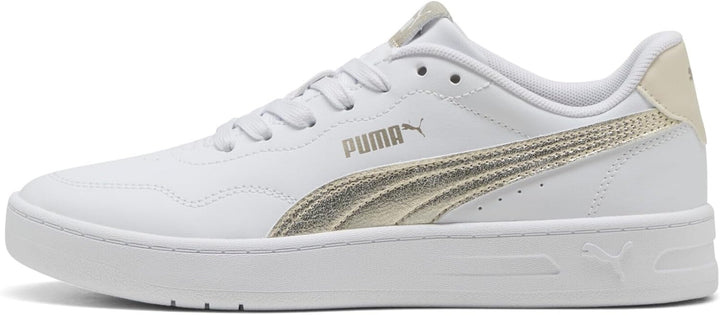 PUMA Damen Court Lally Metallic Whisper Sneakers 41 EU White Gold, 41 EU White Gold