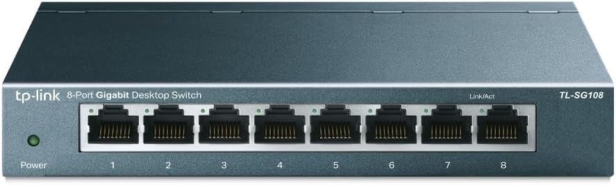 TP-Link TL-SG108 8-Port Gigabit Netzwerk Switch (Plug-and-Play, 8* RJ-45 LAN Ports, Metallgehäuse, I