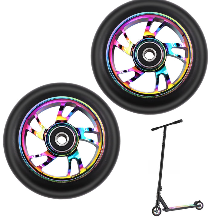 Stunt Scooter Rollen, 2 PCS scooter Ersatzräder 88A mit ABEC-9 Lager Aluminium Speichenkern, Ersatzr
