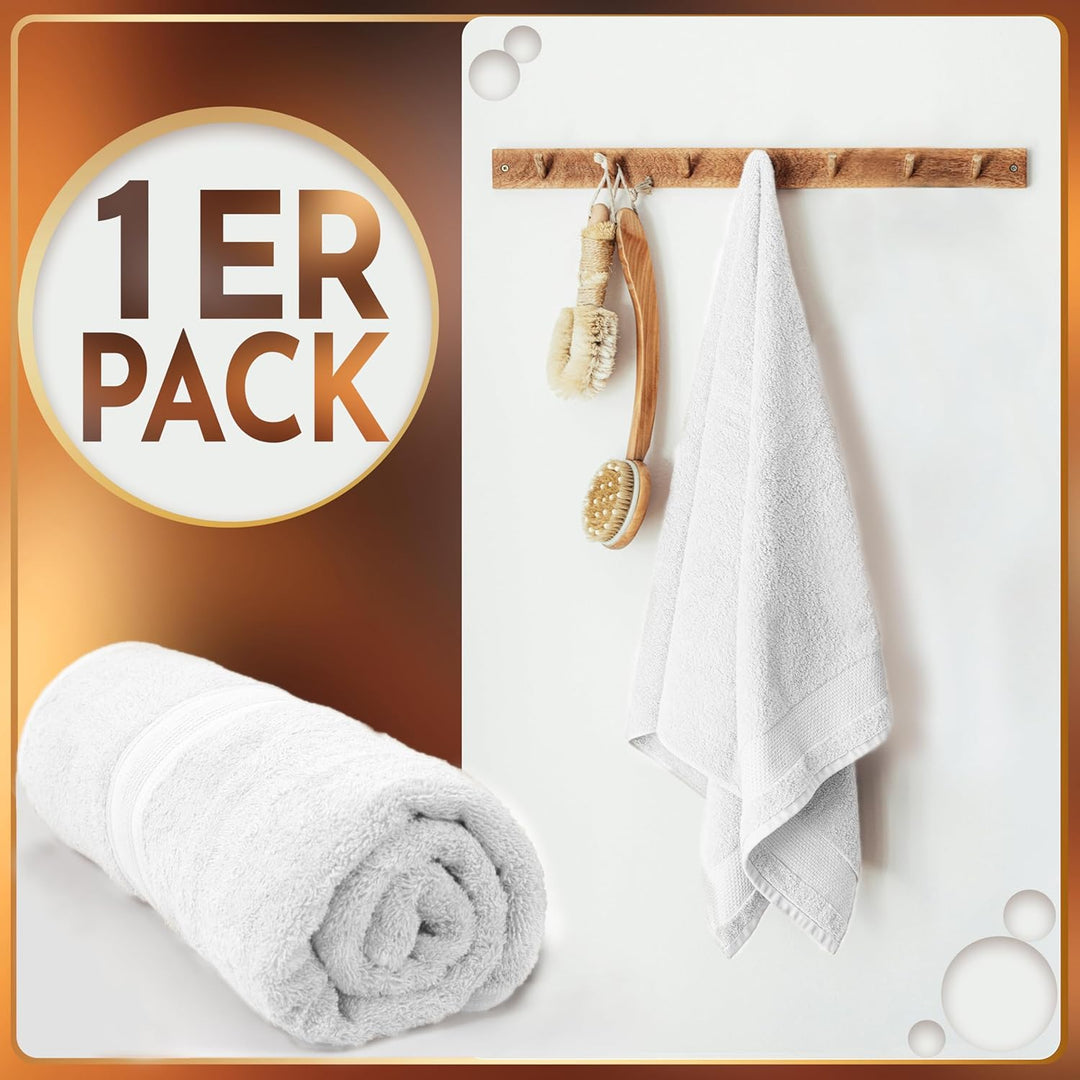 NatureMark SAUNATUCH/Badetuch – Premium Qualität 80x200cm – Sauna-Handtuch 100% Baumwolle – Farbe: W