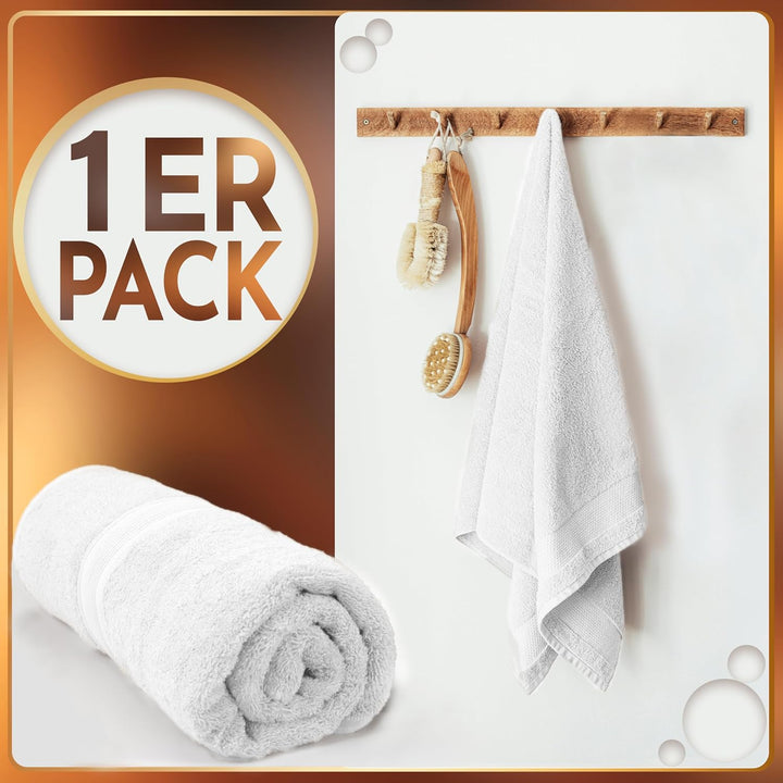 NatureMark SAUNATUCH/Badetuch – Premium Qualität 80x200cm – Sauna-Handtuch 100% Baumwolle – Farbe: W