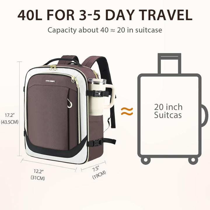 KROSER Laptop Rucksack 17,3 Zoll Handgepäck Daypack wasserabweisende Multifunktions-Laptoptasche für