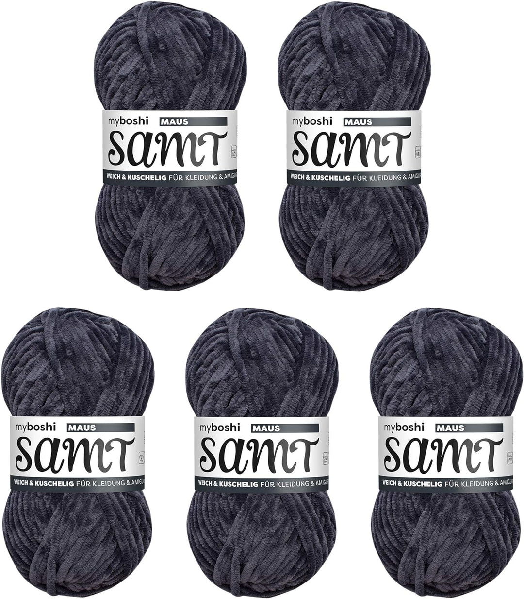 myboshi Samt Wolle zum Häkeln und Stricken, weiche Chenille Wolle im XXL-Knäuel, perfekt für Amiguru