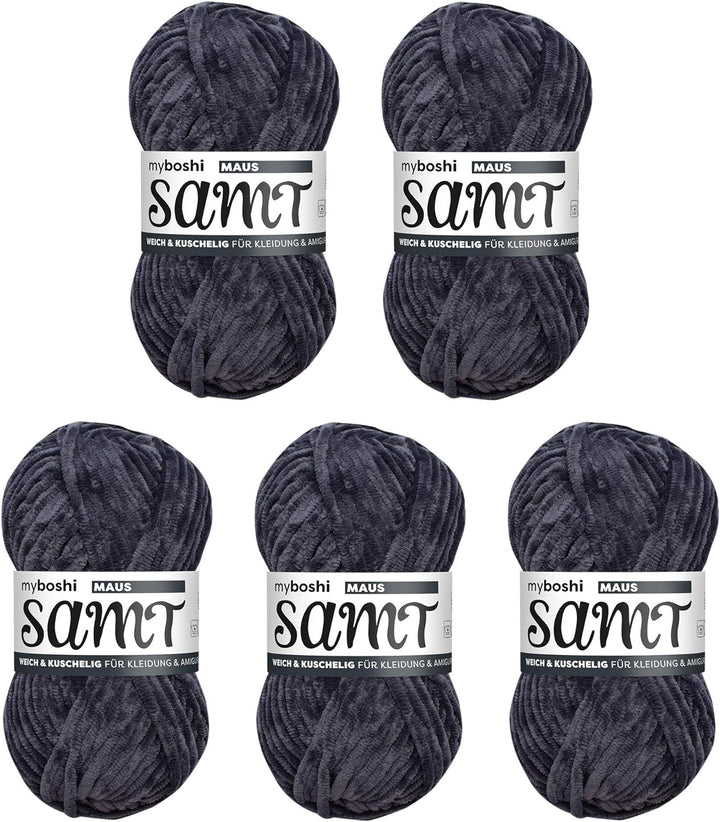 myboshi Samt Wolle zum Häkeln und Stricken, weiche Chenille Wolle im XXL-Knäuel, perfekt für Amiguru