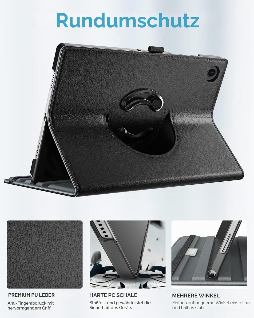 TiMOVO Drehbar Hülle Kompatibel mit Samsung Galaxy Tab A9+/A9 Plus 11 Zoll 2023 SM-X210/X216/X218, 9
