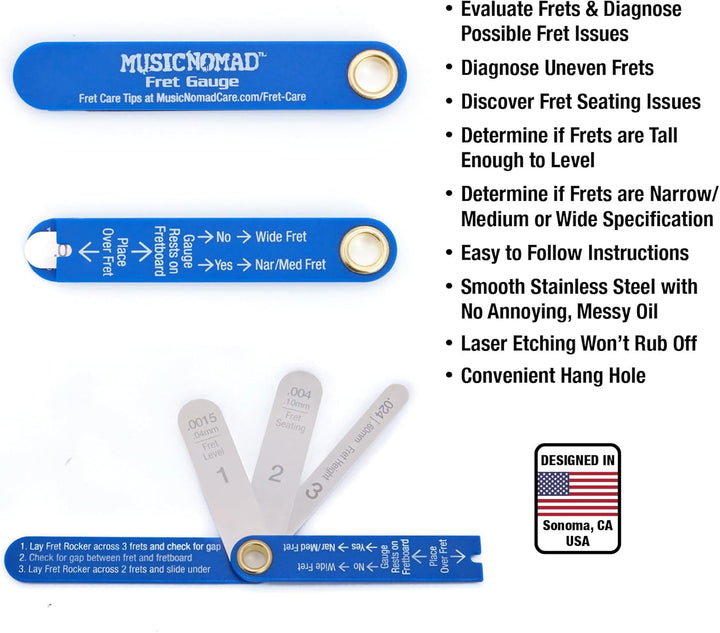 MusicNomad Precision Fret Rocker+ and Fret Gauge Kit (MN870)