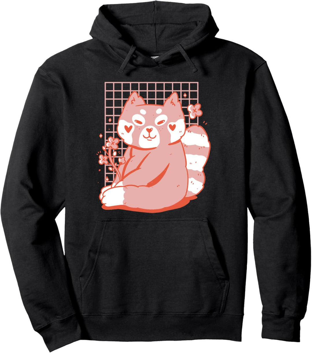 Süsse rote Panda-Blume Pullover Hoodie