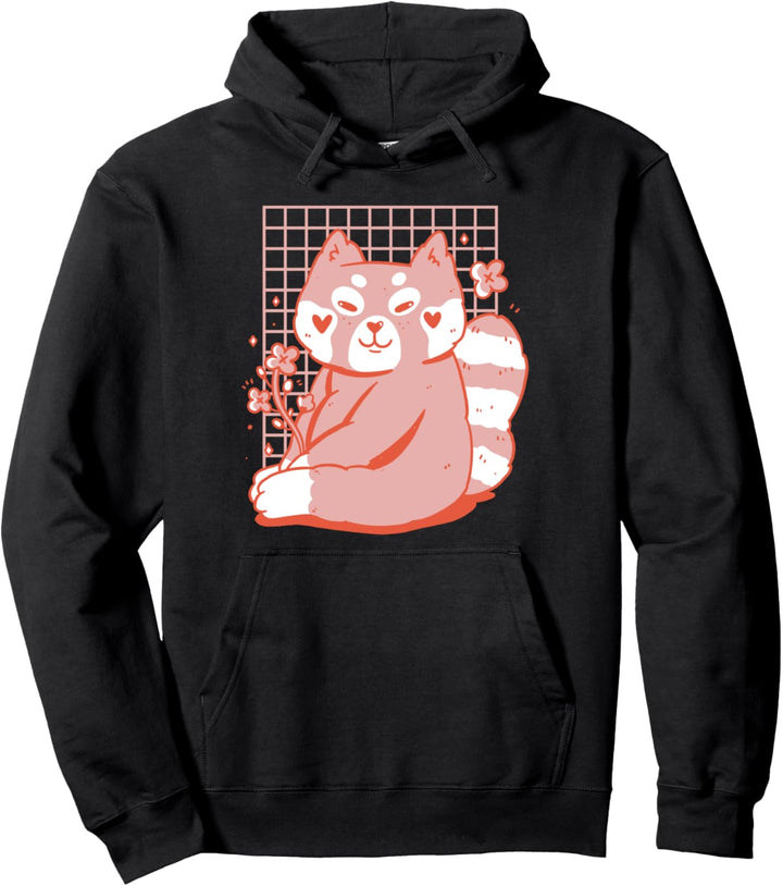 Süsse rote Panda-Blume Pullover Hoodie